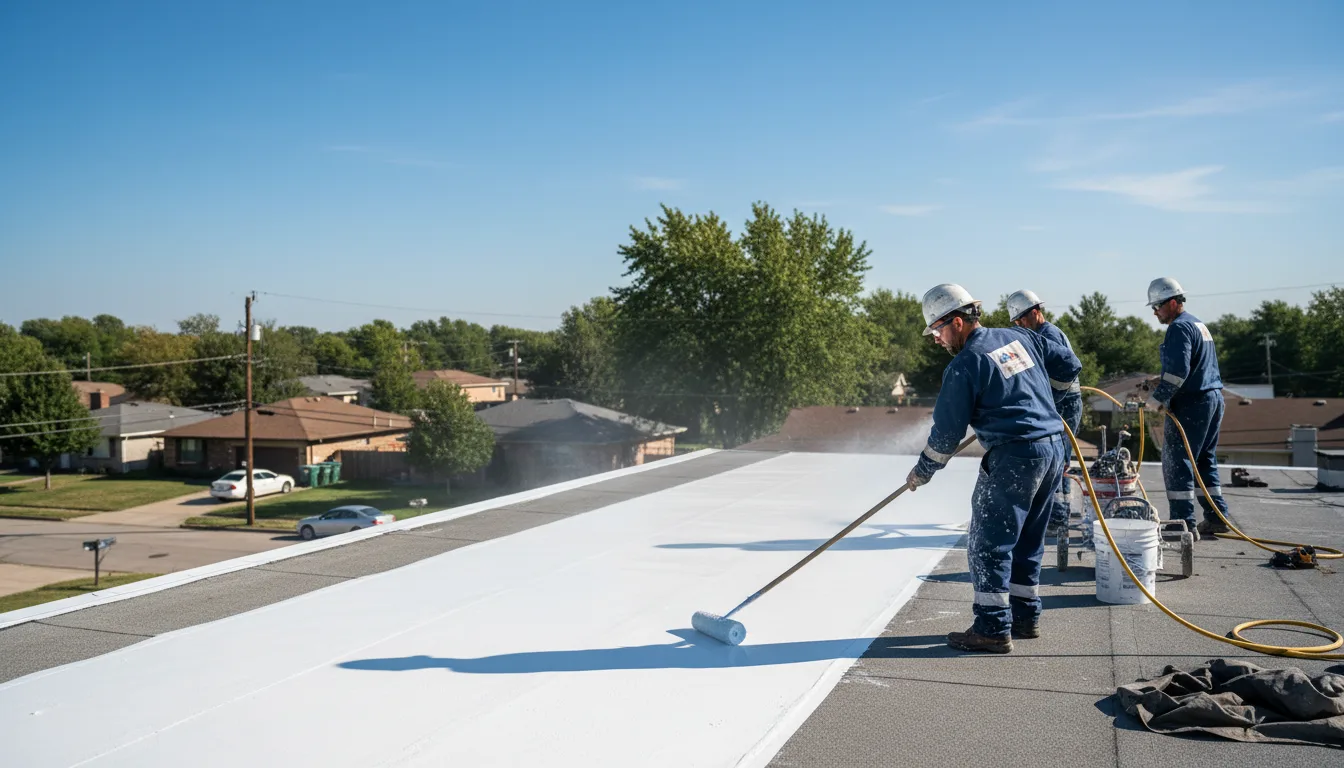 Commercial roof coating in Crowley, TX near me